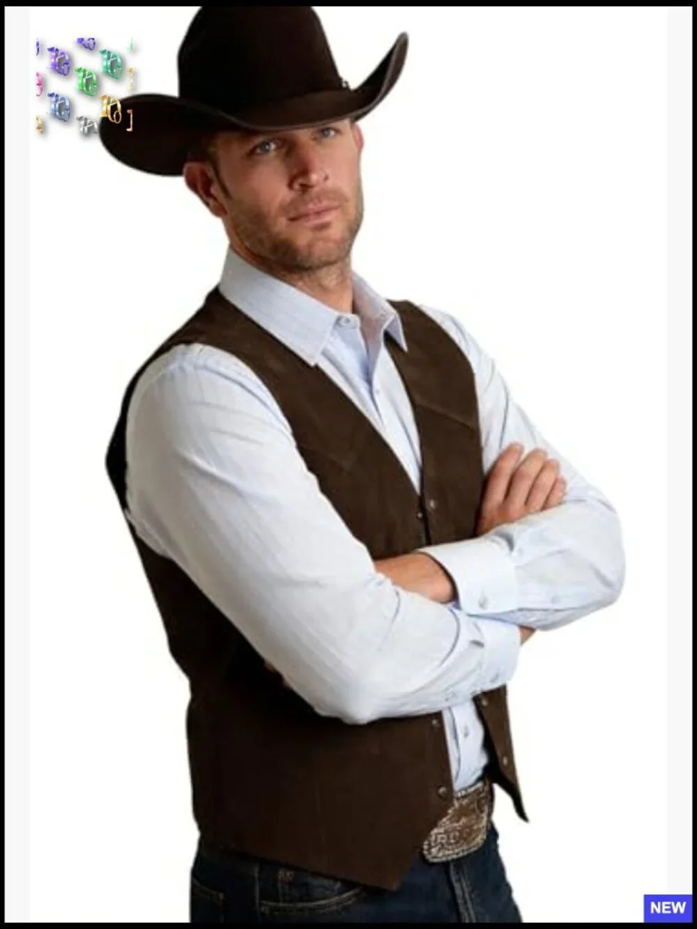 Suede Leather Vest Vintage Cowboy Slim Fit Sleeveless Jacket Waistcoat